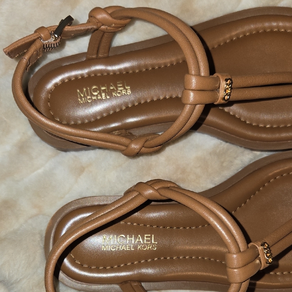 Michael Kors Astra Leather T-Strap Sandal - Picture 4 of 6